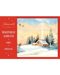 Transparent-Windlicht 'Schneewald'