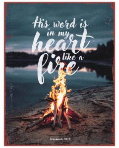 Metallschild 'His word is in my heart like a fire' Jeremiah 20,9