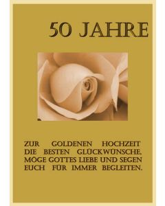 Faltkarte 6 St.'Goldene Hochzeit Rose'