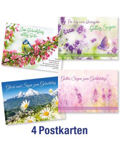 Postkartenserie Geburtstag 'Natur' 4 x 1 Ex.