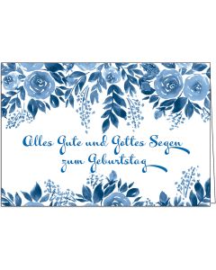 Faltkarte Geburtstag 'Blaue Rosen'