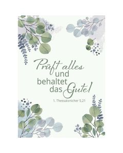 Postkarte 12 Ex. 'Prüft alles und behaltet das Gute!        1. Thessalonicher 5,21'