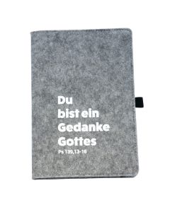 Notizbuch A5 'Du bist ein Gedanke Gottes', grau