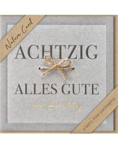 Faltkarte 'Achtzig - Alles Gute zum Geburtstag'