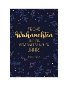 Faltkarte 'Frohe Weihnachten und ein gesegnetes neues Jahr! Psalm 24,7