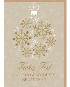 Faltkarte 'Frohes Fest und ein gesegnetes neues Jahr' 1x    Motiv: (Christbaumkugel)