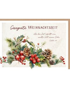 Faltkarte 'Gesegnete Weihnachtszeit' 1x                     Motiv: Adventsgesteck