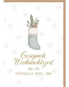 Faltkarte Weihnachten (Gefüllter Socken) 1x