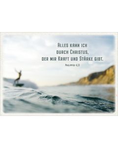 Postkarte 'Alles kann ich durch Christus, der mir Kraft und Stärke gibt.' 12 Ex.