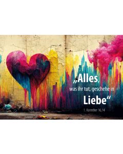 Faltkarte 'Alles, was ihr tut, geschehe in Liebe.'